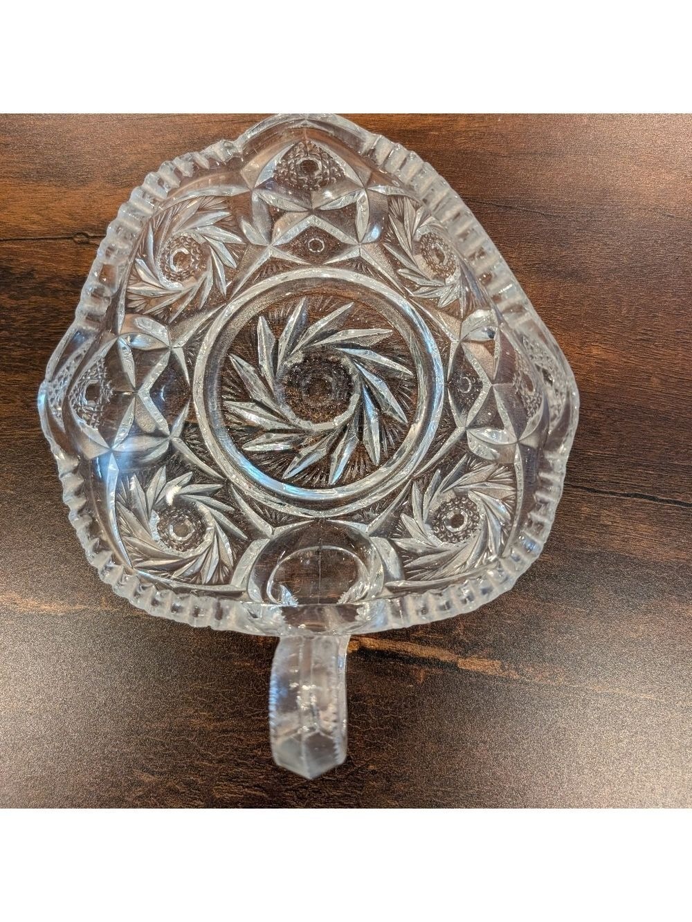 American Vintage Brilliant Cut  Pinwheel Crystal Candy ,Nut, Nappy Dish, RareGUC